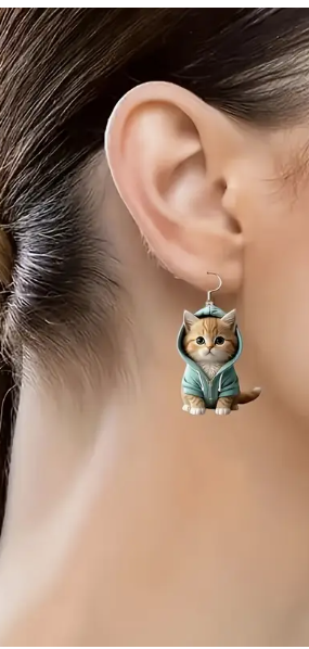 Acrylic Cat Earrings