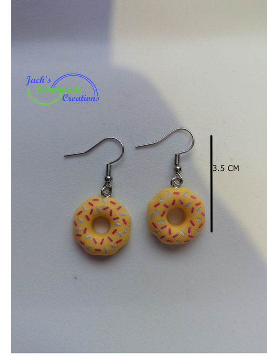 Yellow Doughnut Earrings